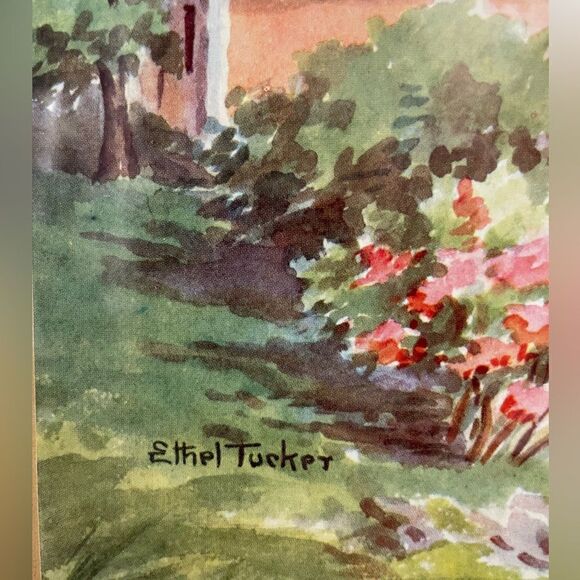 Ethel Tucker Vintage Bermuda Framed Lithograph Print of Waterlot Inn&Lighthouse - Picture 8 of 12